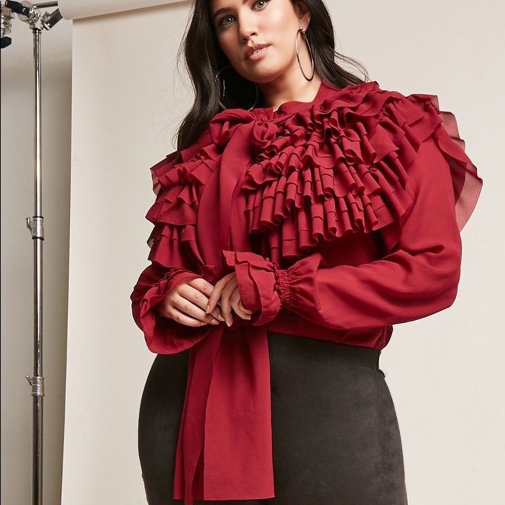 Plus Size ETA Ruffle Blouse